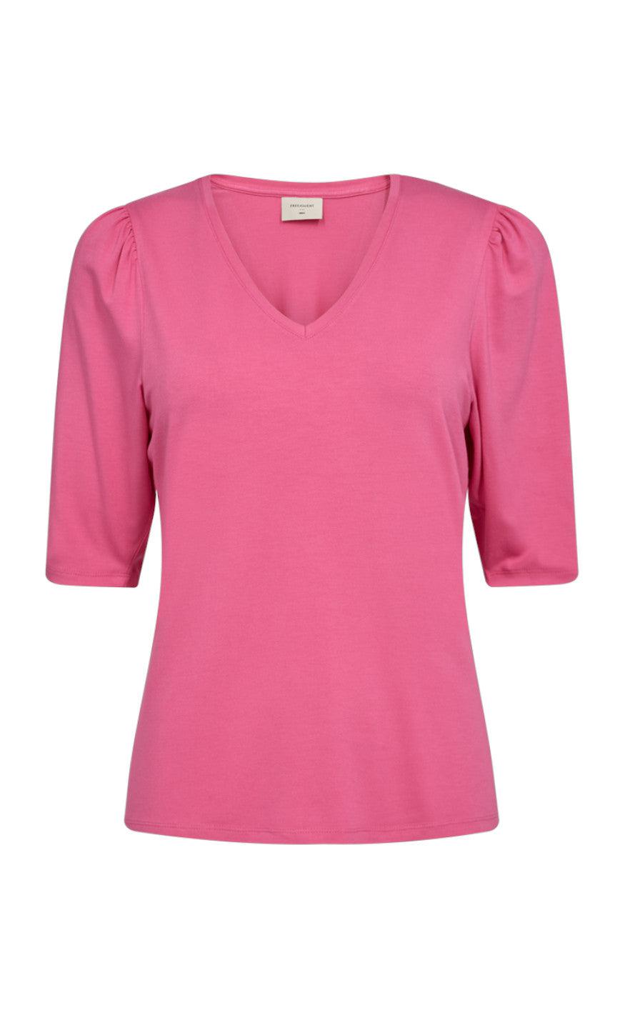 Freequent T-Shirt - Milla - Carmine Rose