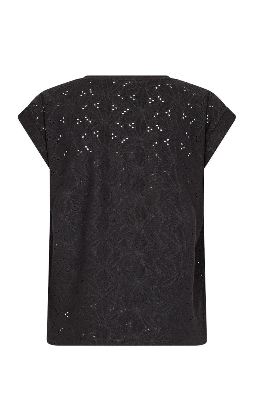 Freequent T-shirt - Blond Flower - Black