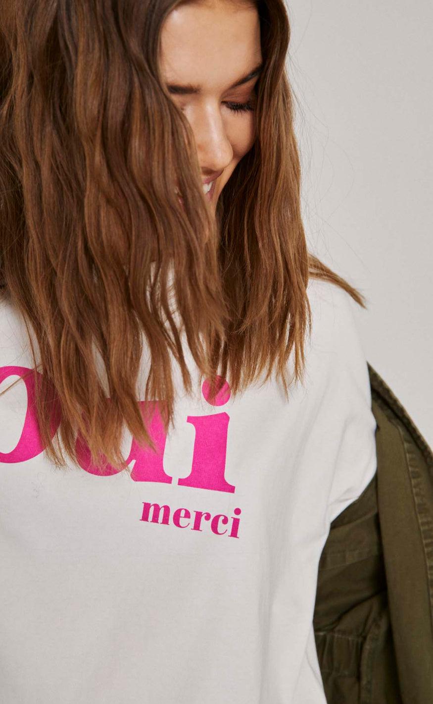 Freequent T-shirt - Carol - Tofu w. Raspberry Rose
