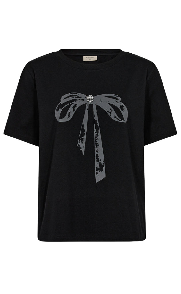 Freequent T-shirt - Fenjal - Black w. Gray Pinstripe