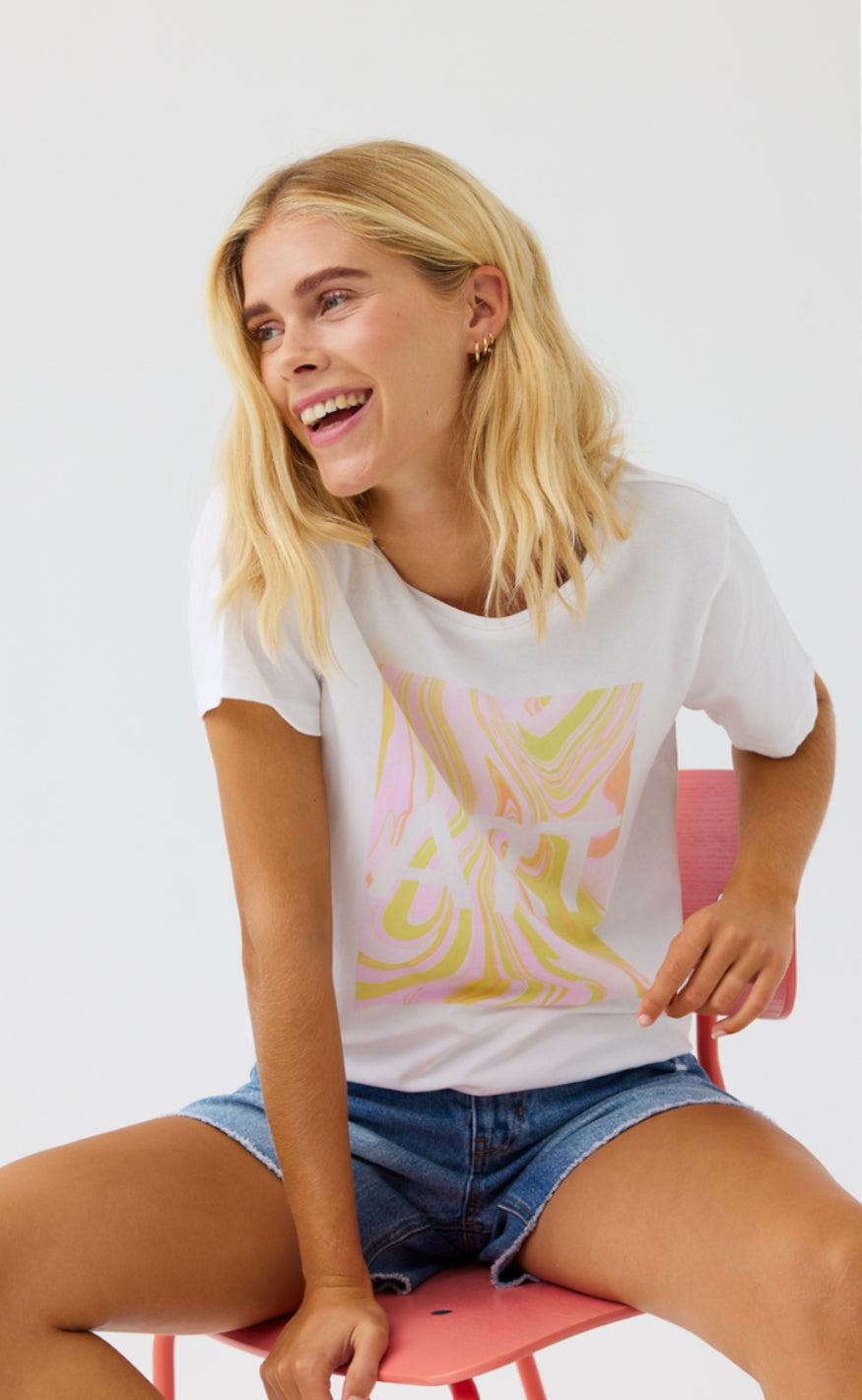Freequent T-shirt - Fenjal - Brilliant White W. Fairy Tale