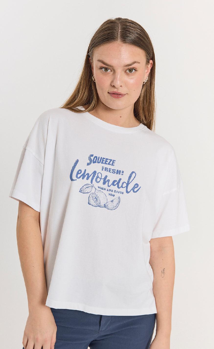 Freequent T-shirt - Fenjal - Brilliant White w. Deep Ultrama