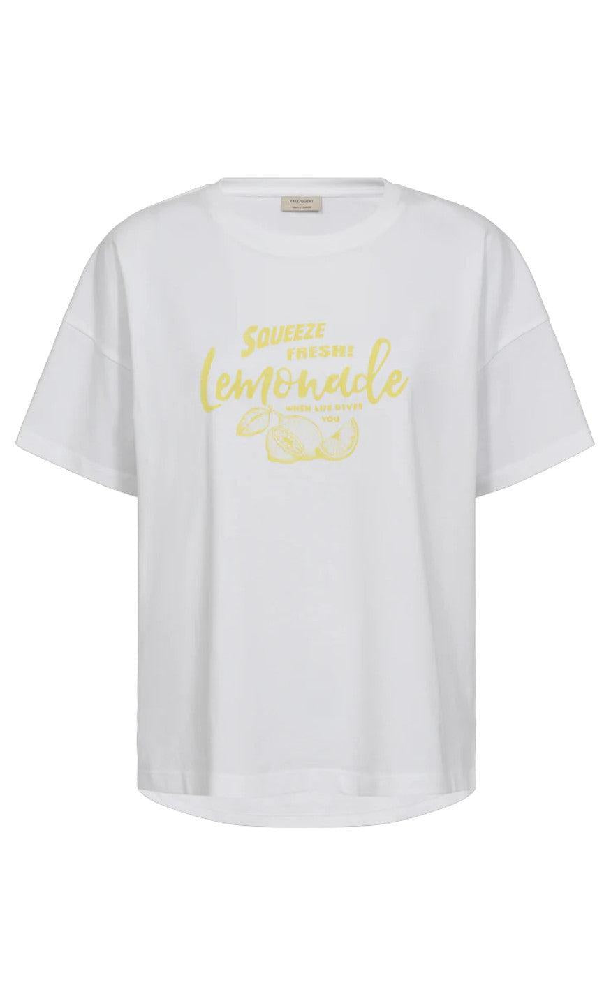 Freequent T-shirt - Fenjal - Brilliant White w. Goldfinch