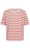 Freequent T-shirt - Fenjal - Brilliant White w. Hot Coral