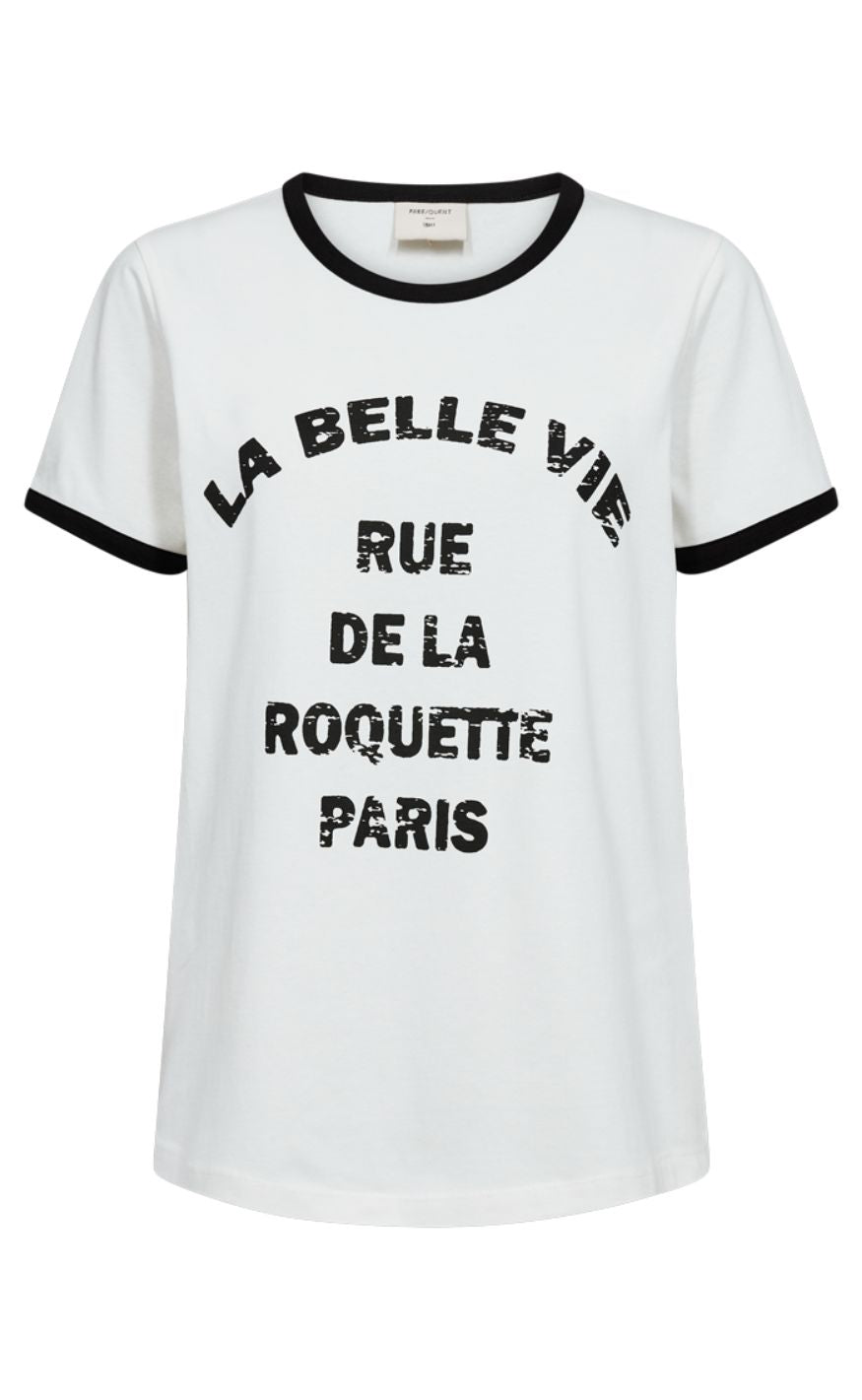 Freequent T-shirt - Fenjal - Star Off-white w. Black