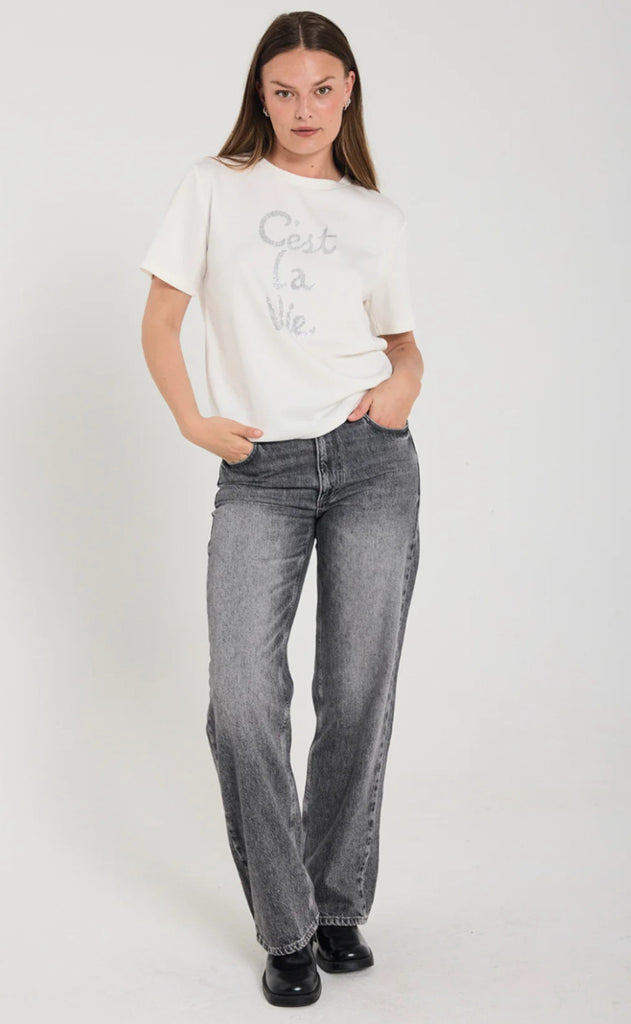 Freequent T-shirt - Malak - Star Off-white