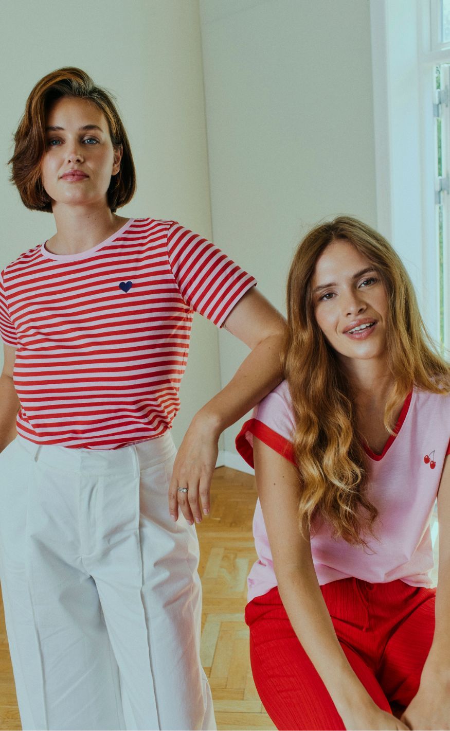 Freequent T-shirt - Viva - Sweet Lilac w. True Red