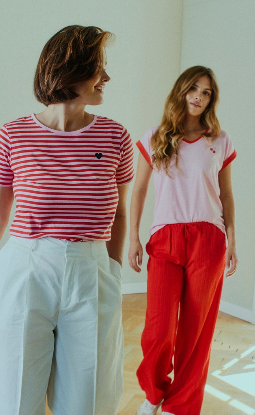 Freequent T-shirt - Viva - Sweet Lilac w. True Red