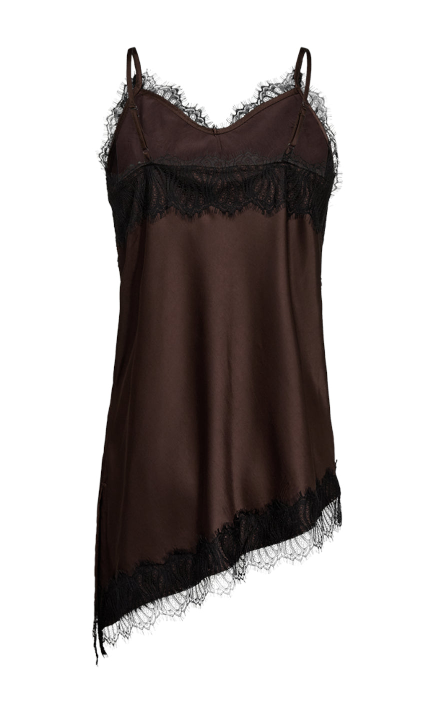 Freequent Top - Dova - Coffee Bean w. Black