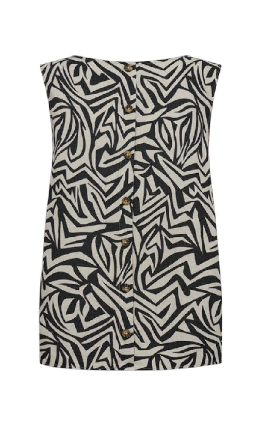 Freequent Top - Lava - Moonbeam Melange W. Black