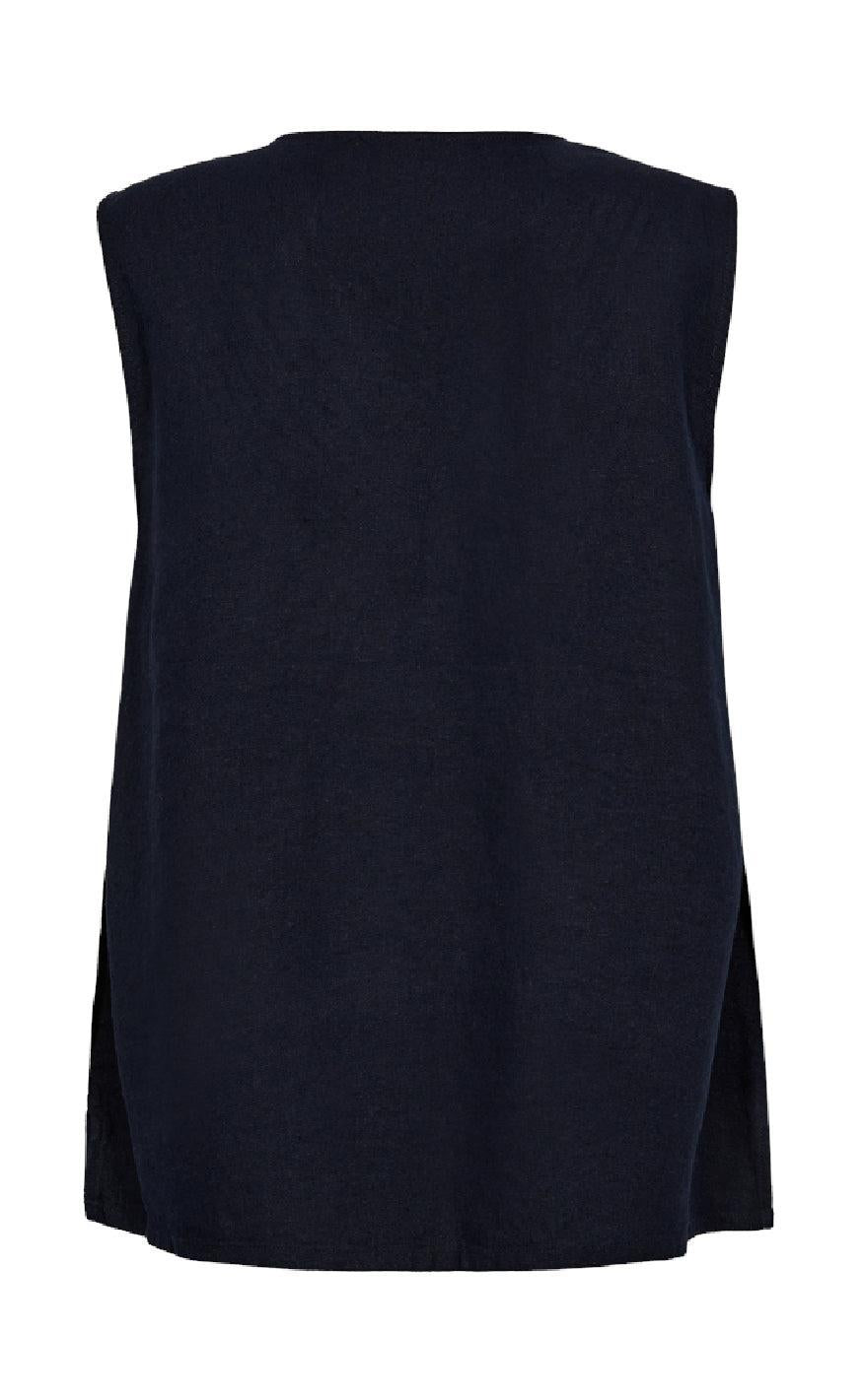 Freequent Top - Lava - Navy Blazer
