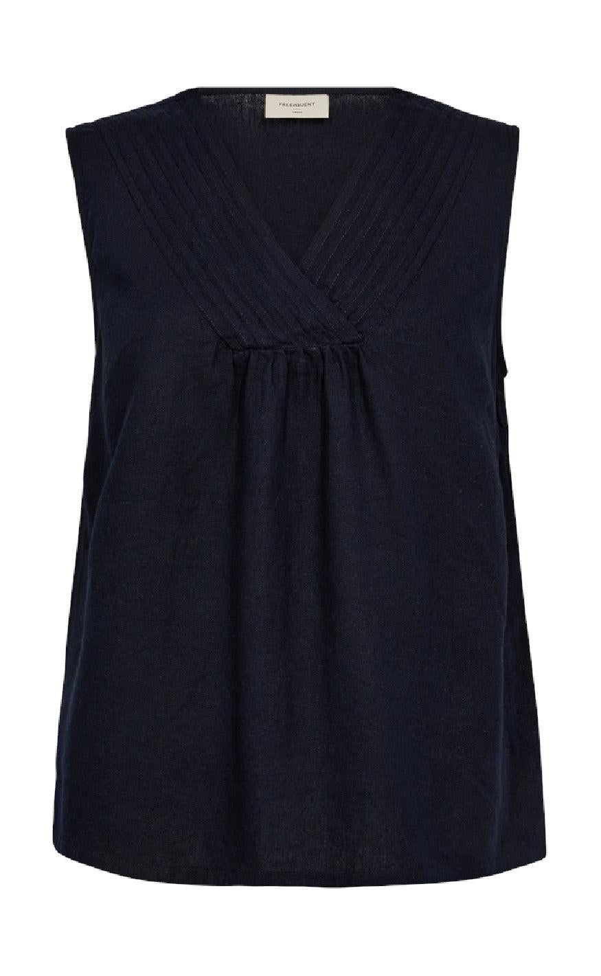 Freequent Top - Lava - Navy Blazer