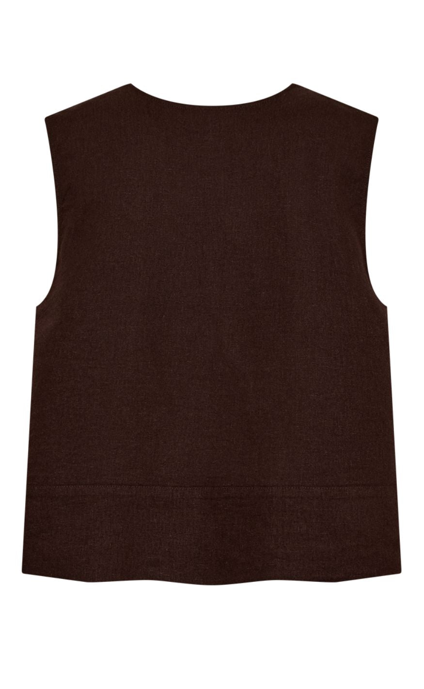 Freequent Top - Lava Vest - Coffee Bean