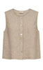 Freequent Top - Lava Vest - Sand Melange