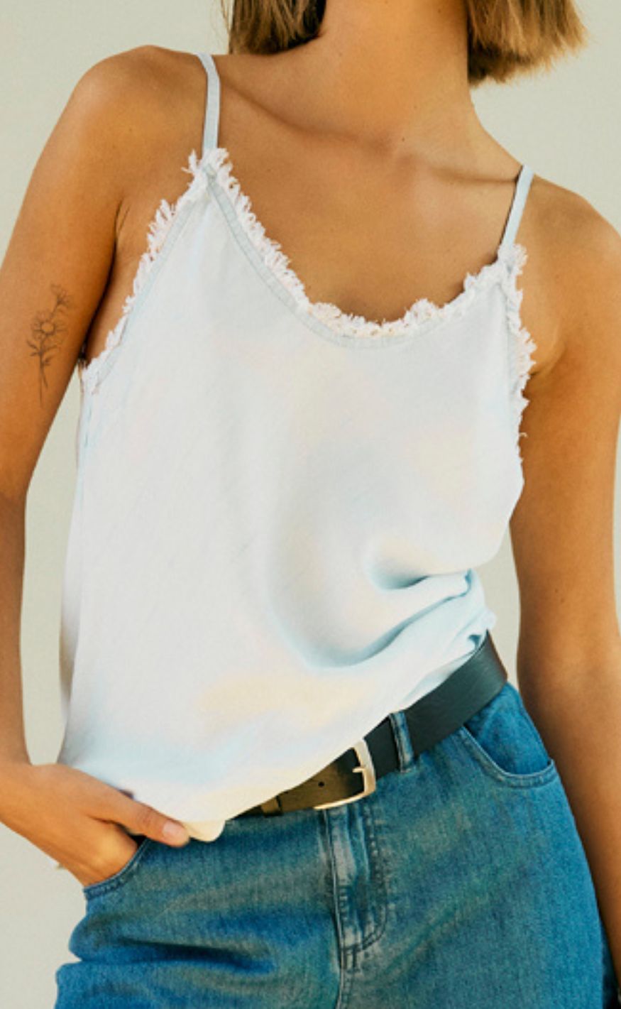 Freequent Top - Renna - Light Blue Denim