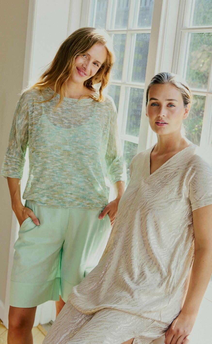 Freequent Top - Valter - Sharp Green w. Brilliant White