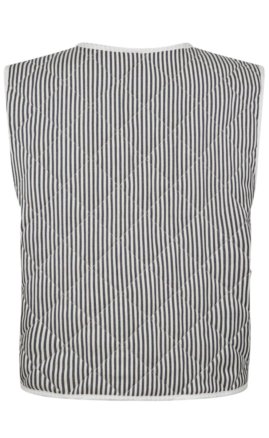 Freequent Vest - Mella - Medieval Blue W. Off-White