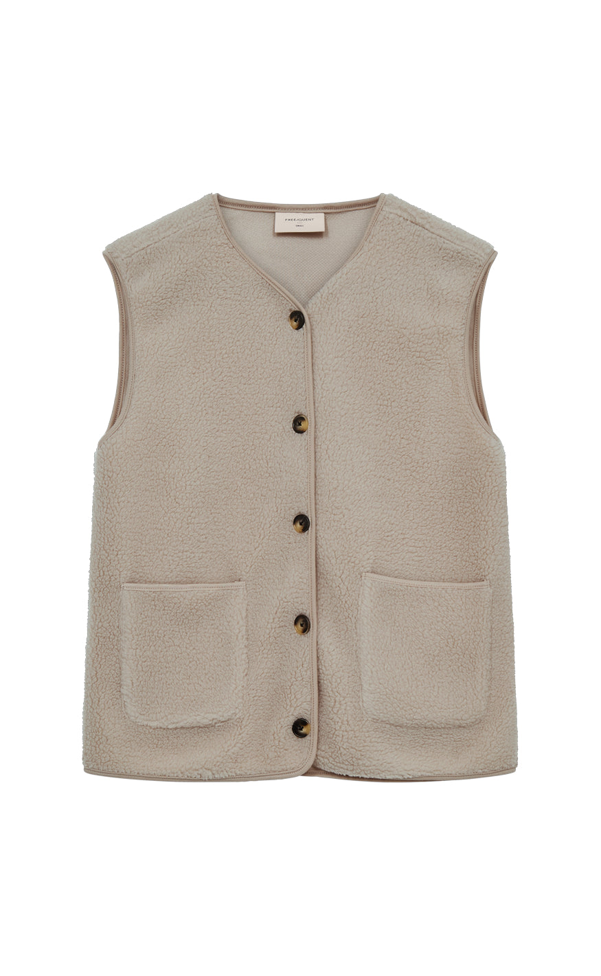 Freequent Vest - Teddy - Simply Taupe
