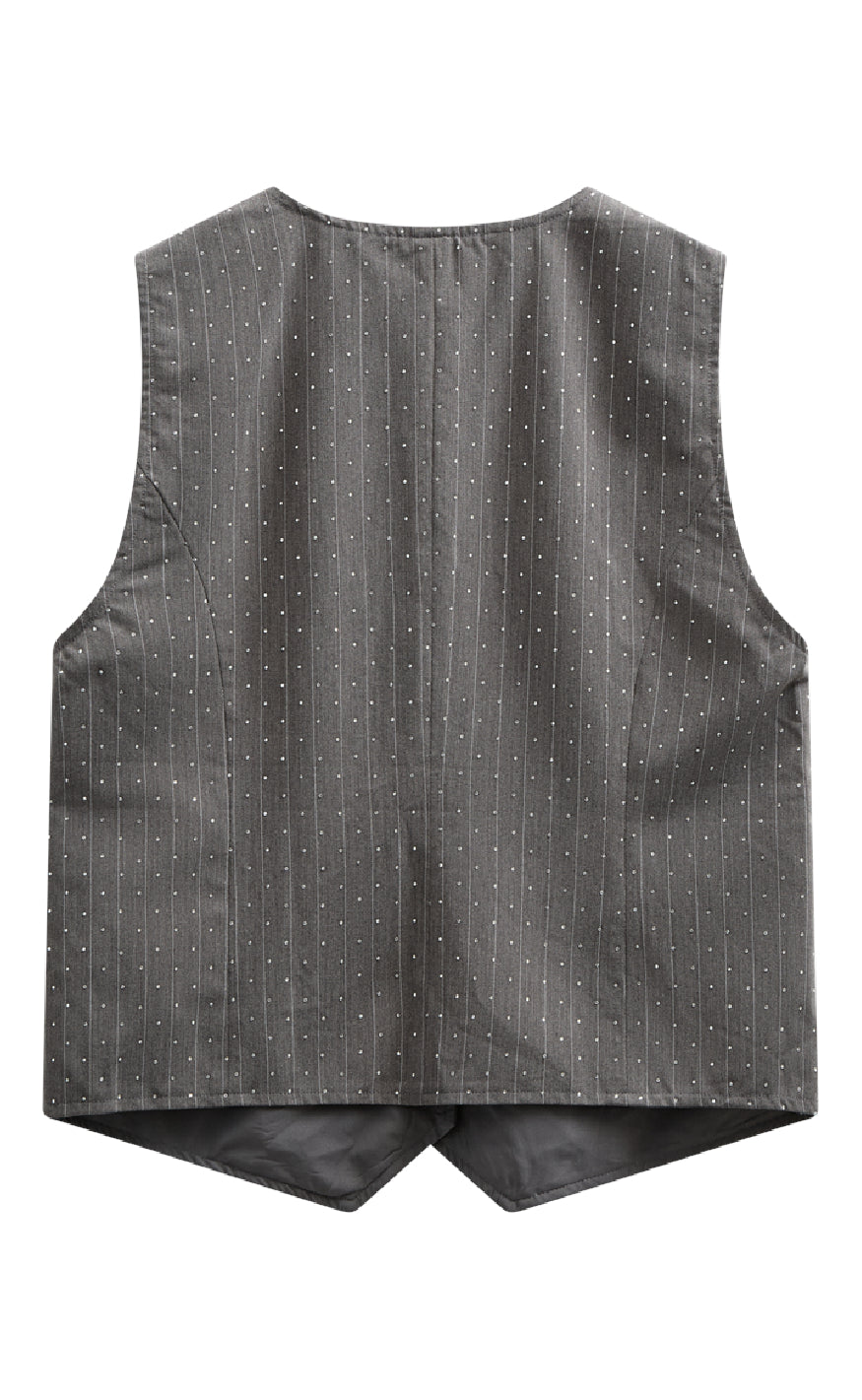 Freequent Vest - Widy - Dark Grey Mel w. Star Off-white