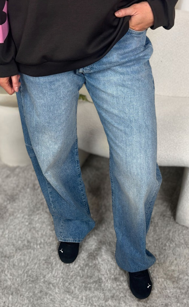 G-STAR Bukser - Bowey Boyfriend - Faded Rhine Blue