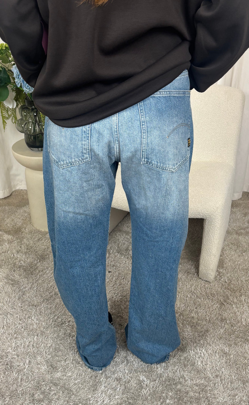 G-STAR Bukser - Bowey Boyfriend - Faded Rhine Blue