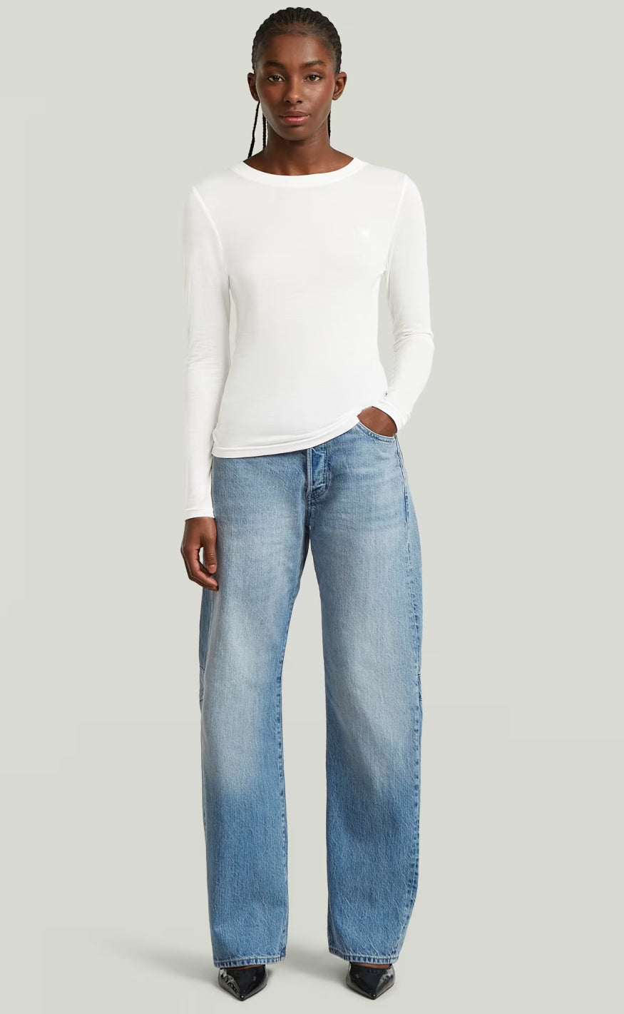 G-STAR Bukser - Bowey Boyfriend - Faded Rhine Blue