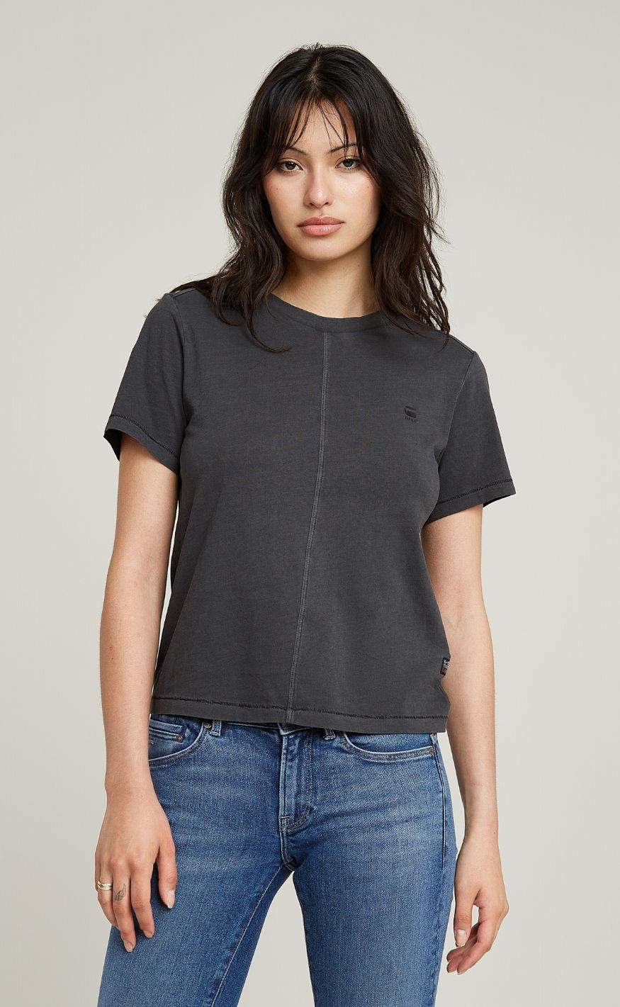 G-STAR T-Shirt - Overdyed r t wmn - DK Black GD