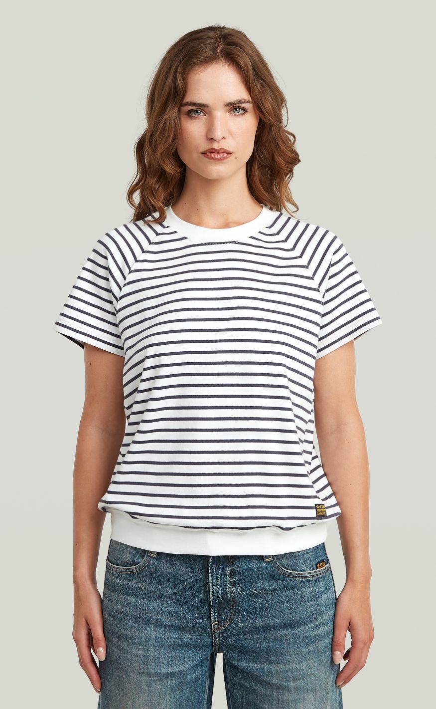 G-STAR T-shirt - Raglan r t wmn - Lt Chalk/India Ink Stripe