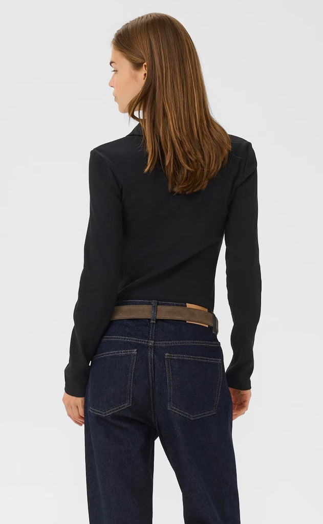 Gestuz Bluse - Drew LS Polo - Black