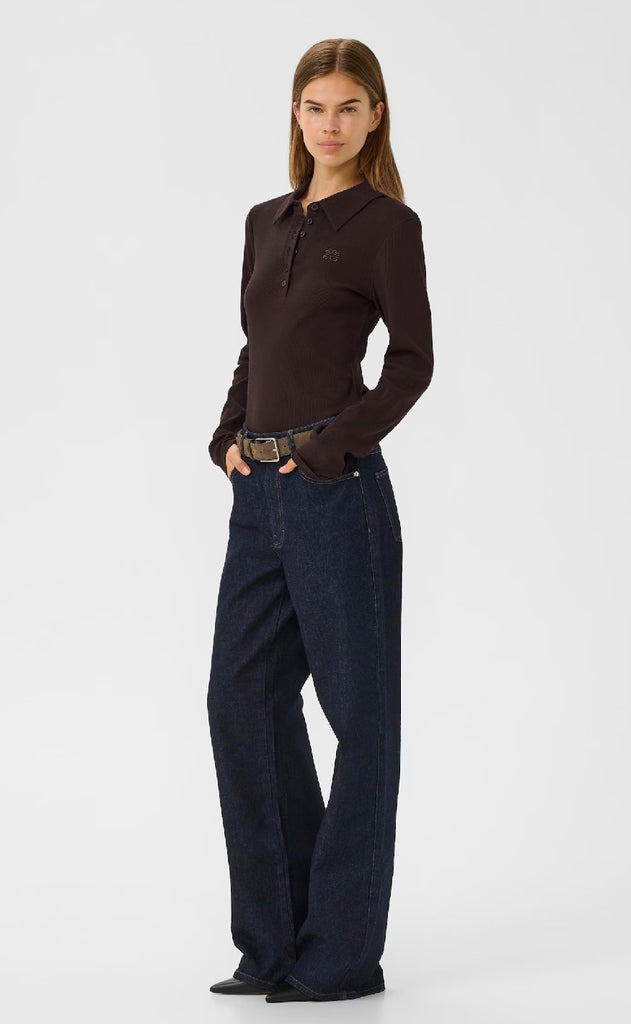 Gestuz Bluse - Drew LS Polo - Mole