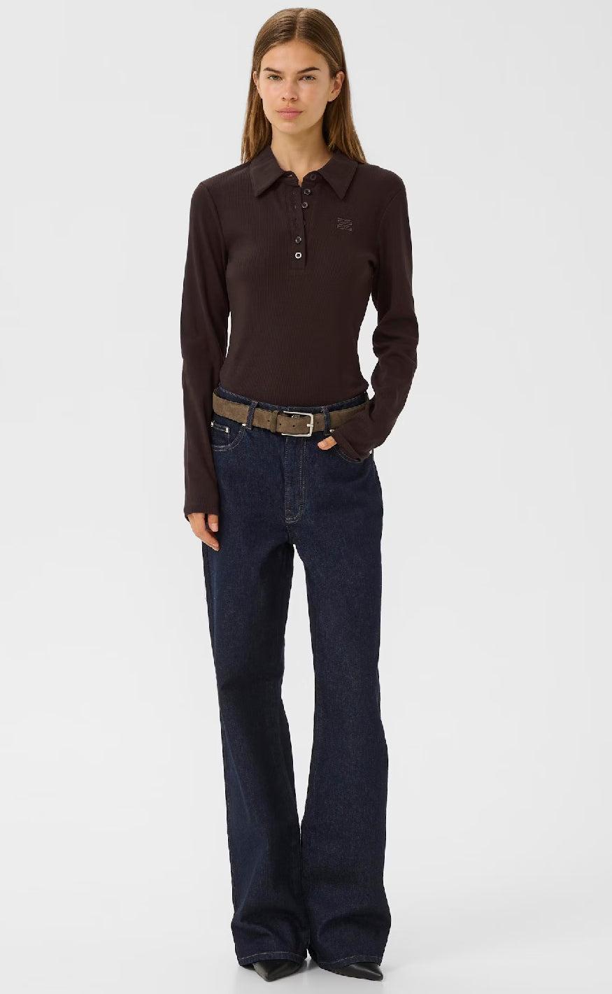 Gestuz Bluse - Drew LS Polo - Mole