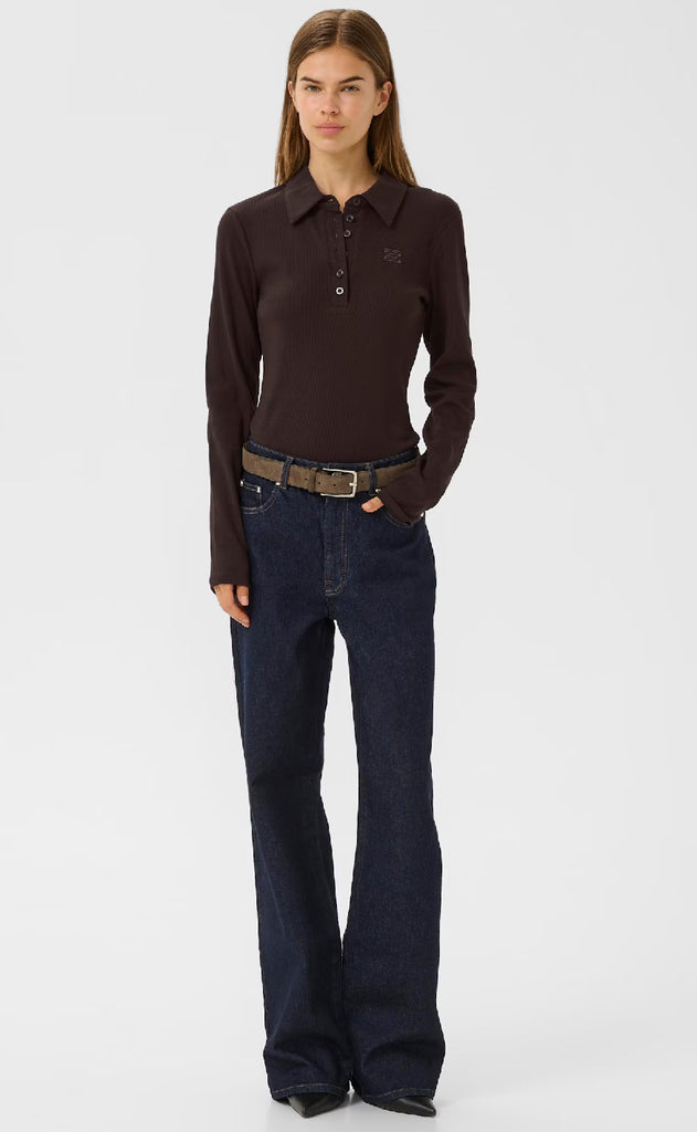 Gestuz Bluse - Drew LS Polo - Mole