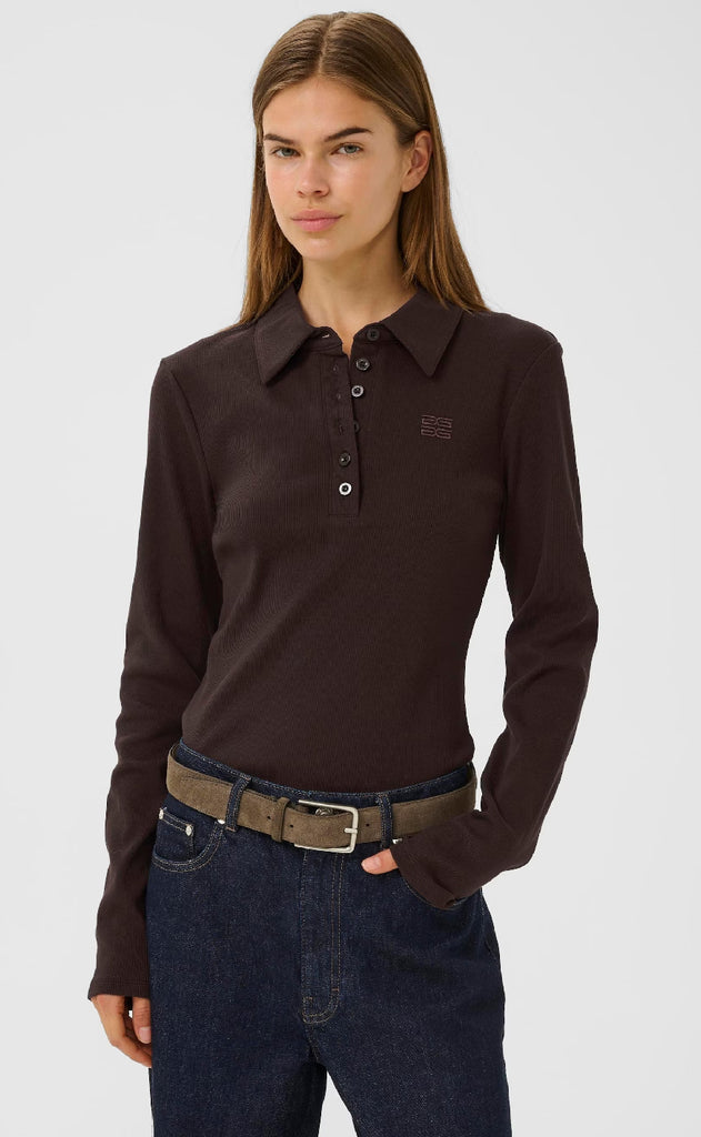 Gestuz Bluse - Drew LS Polo - Mole