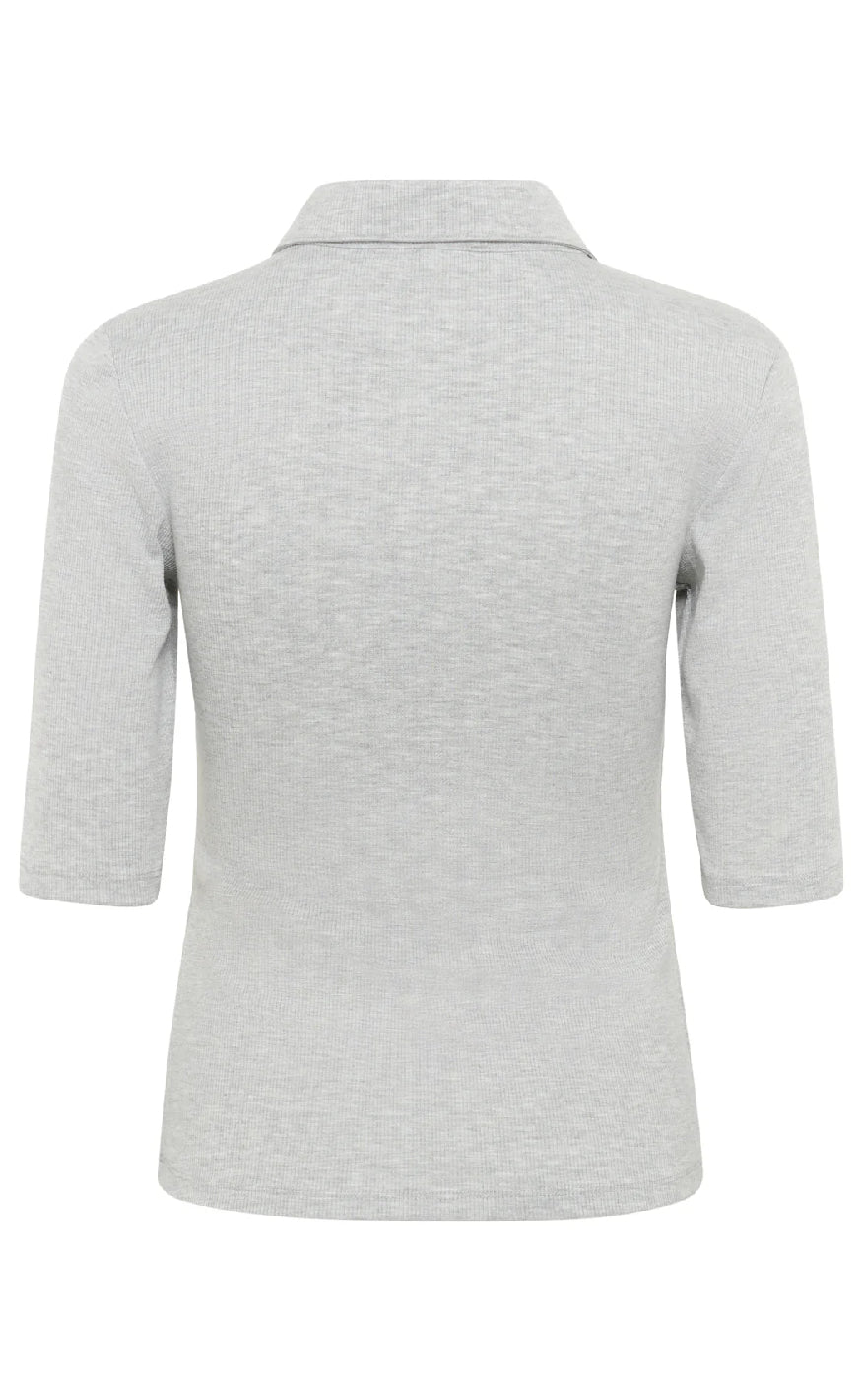 Gestuz Bluse - Drew Polo - Grey Melange