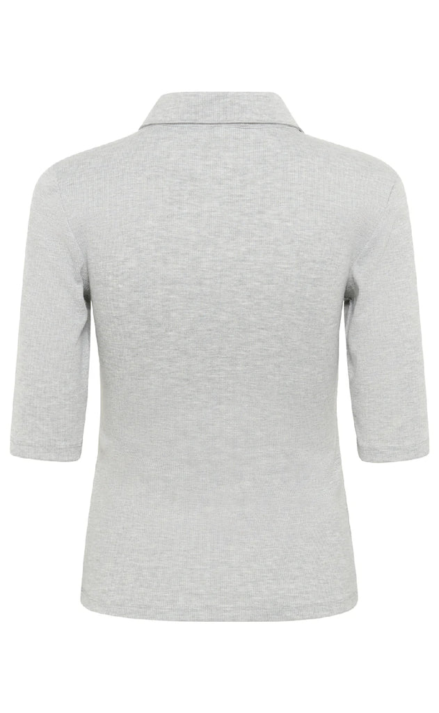 Gestuz Bluse - Drew Polo - Grey Melange