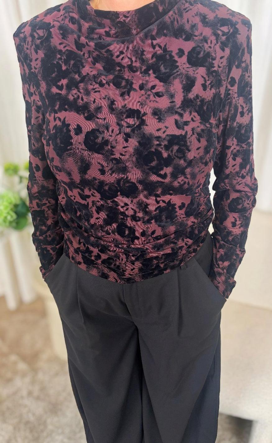 Gestuz Bluse - Flora - Aronia / Black