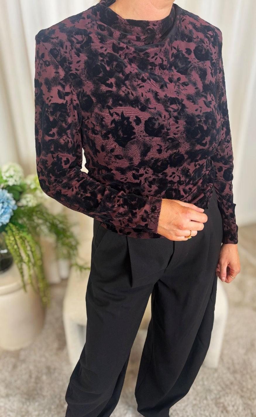 Gestuz Bluse - Flora - Aronia / Black