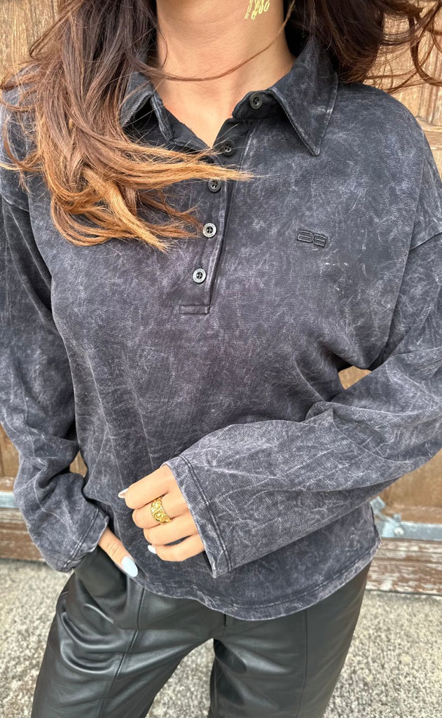 Gestuz Bluse - Neia - Black Brown Washed