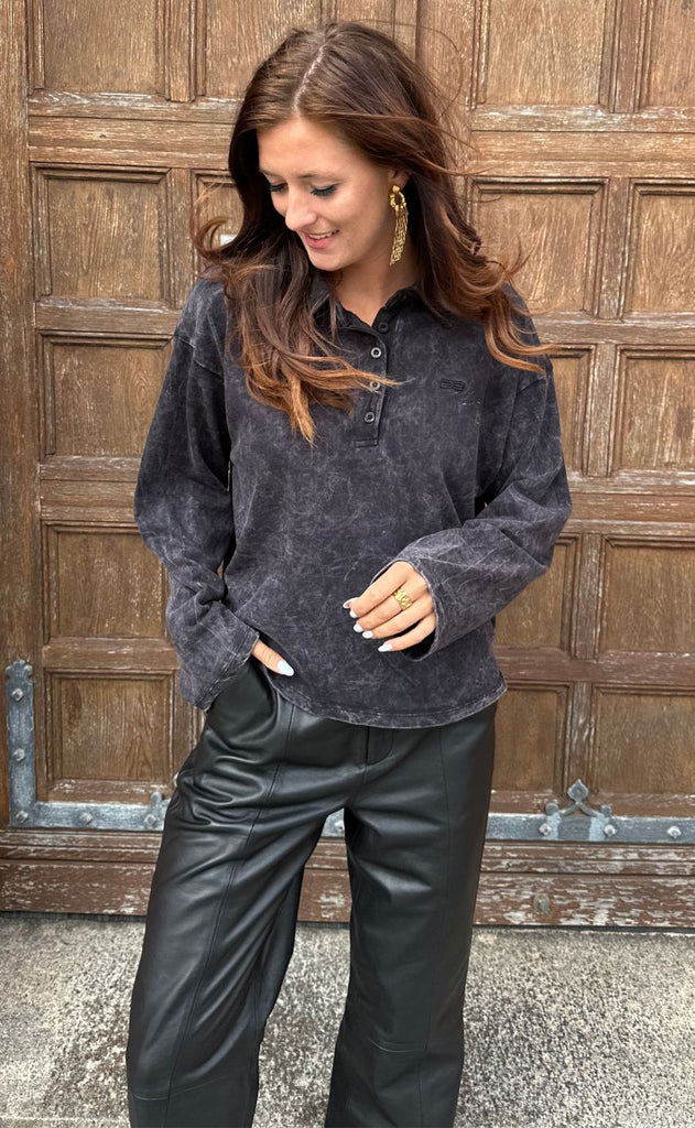 Gestuz Bluse - Neia - Black Brown Washed