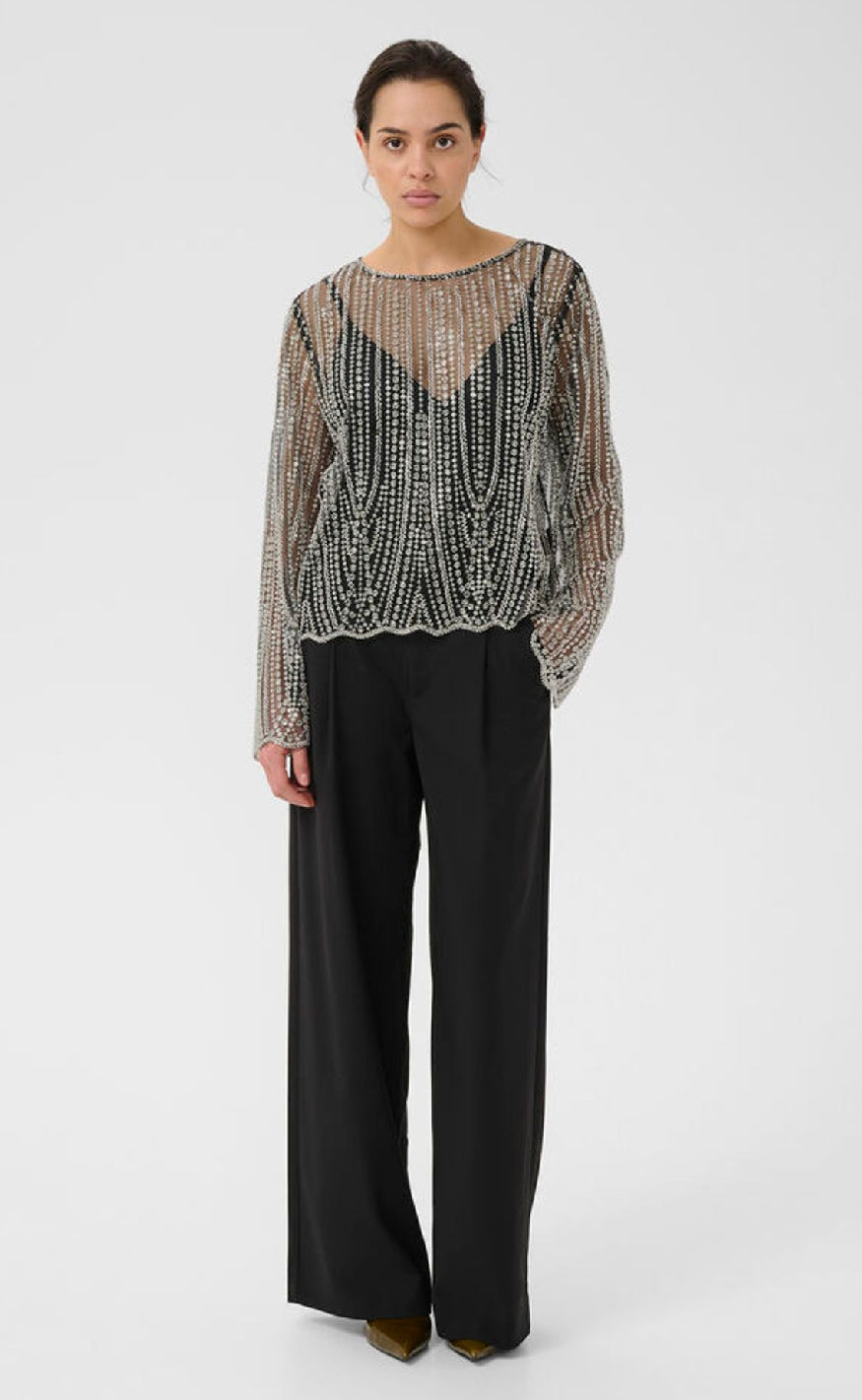 Gestuz Bluse - Sibba - Black/Silver