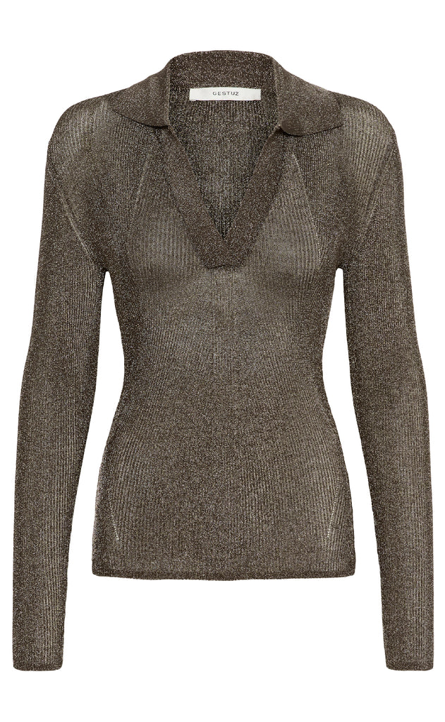 Gestuz Bluse - Silvi - Warm grey metallic