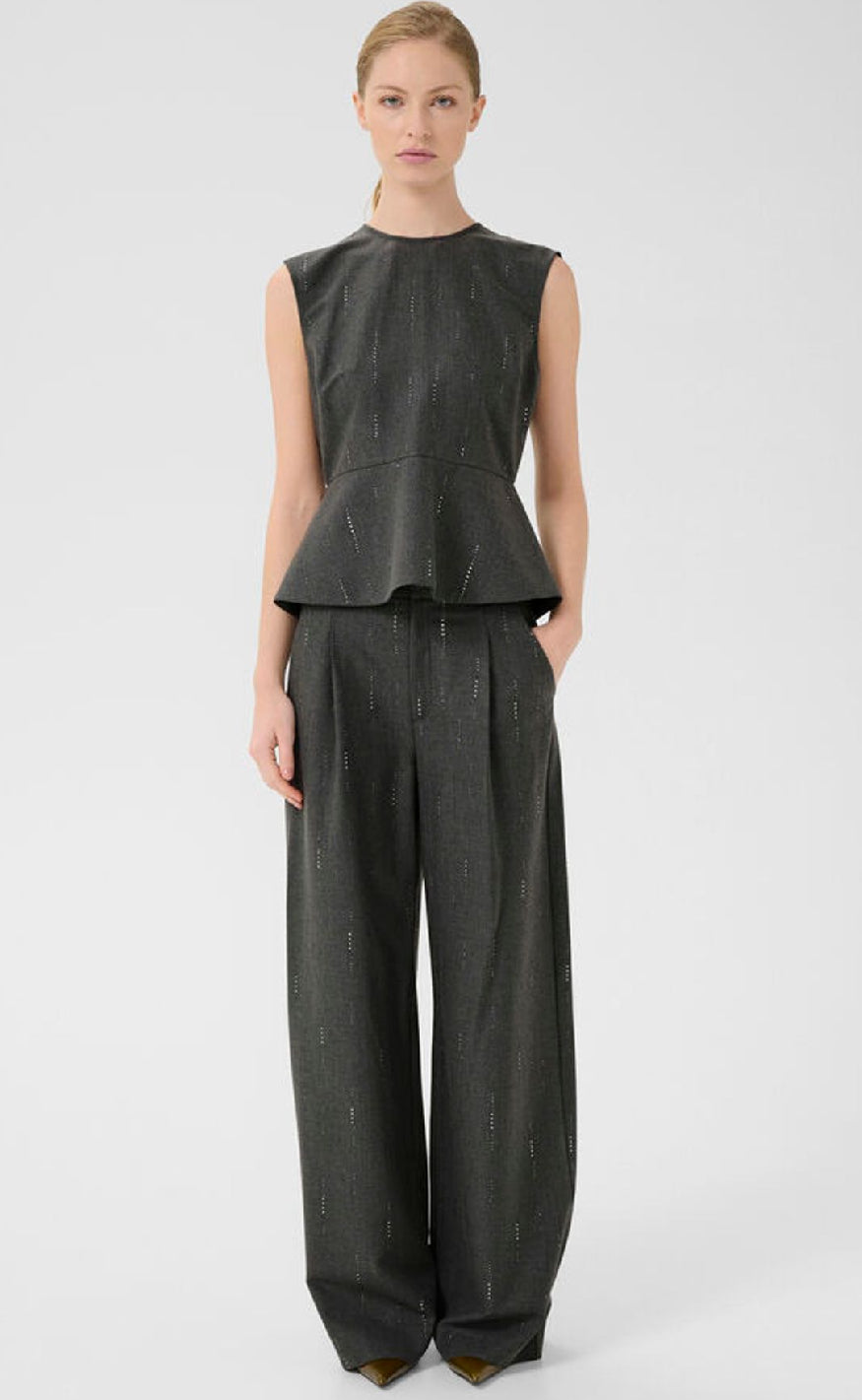 Gestuz Bukser - Adira - Dark Grey Melange