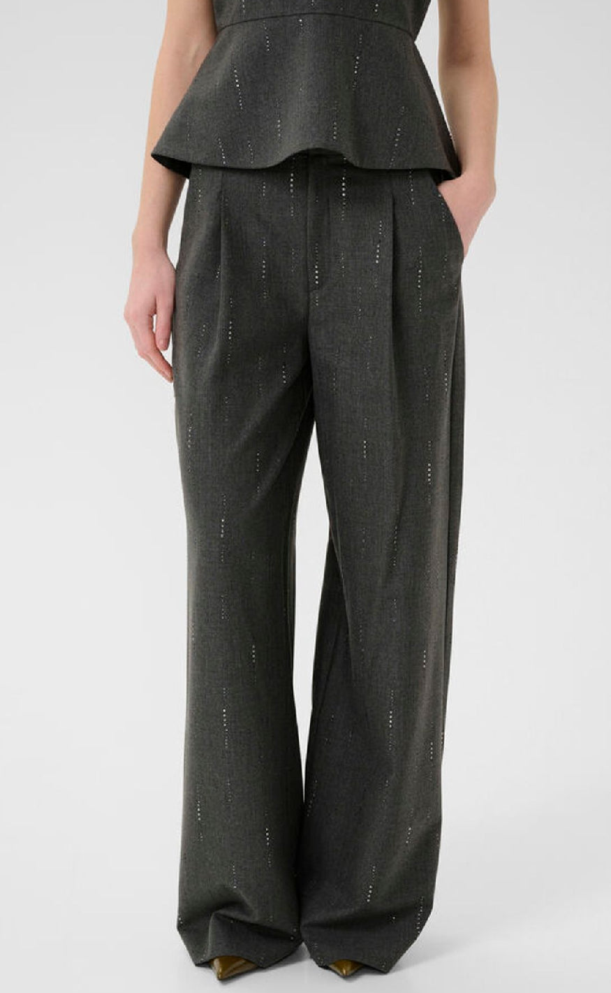 Gestuz Bukser - Adira - Dark Grey Melange