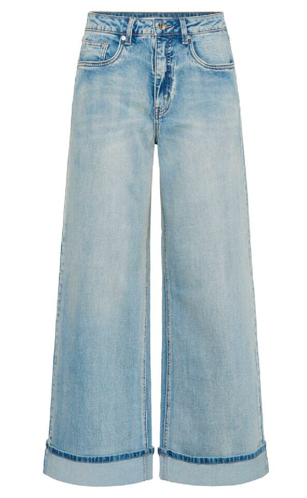 Gestuz Bukser - Sara HW Wide - Washed Blue