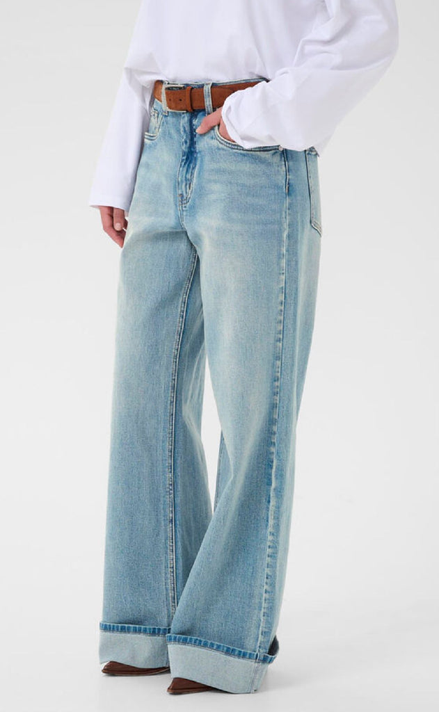 Gestuz Bukser - Sara HW Wide - Washed Blue