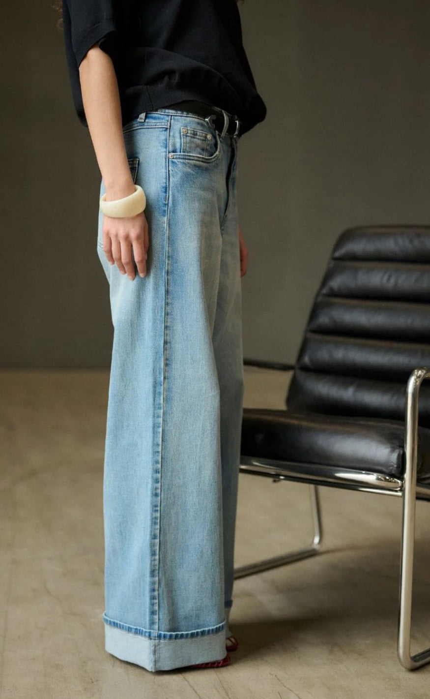 Gestuz Bukser - Sara HW Wide - Washed Blue
