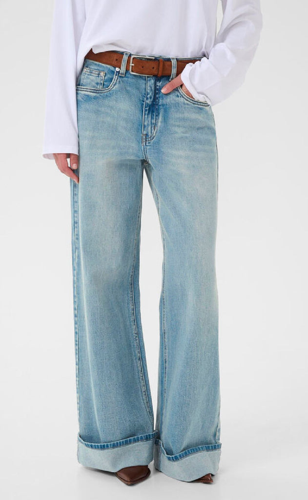 Gestuz Bukser - Sara HW Wide - Washed Blue