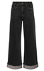 Gestuz Bukser - Sara HW Wide - Washed Dark Black