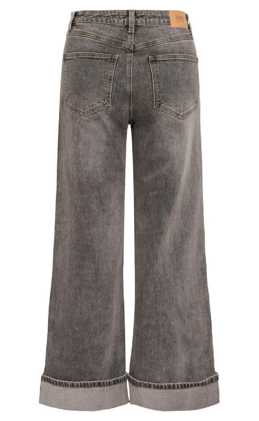 Gestuz Bukser - Sara HW Wide - Washed Light Grey