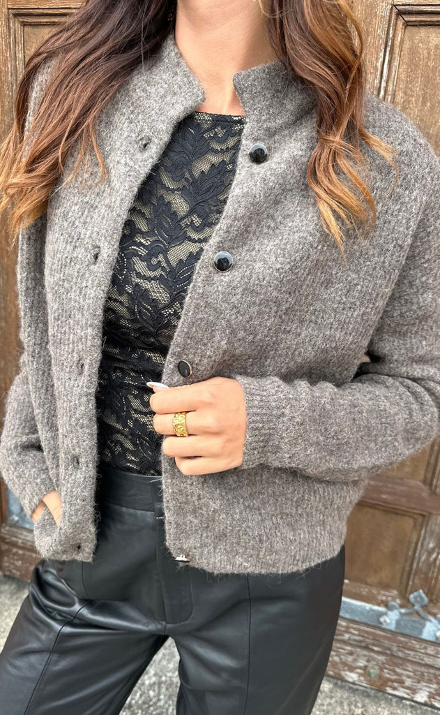 Gestuz Cardigan - Alpha - Chestnut Melange